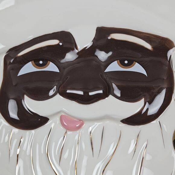 Glitterville Hand-made Papa Noel Cookie Plate African American Santa Christmas - Picture 2 of 4